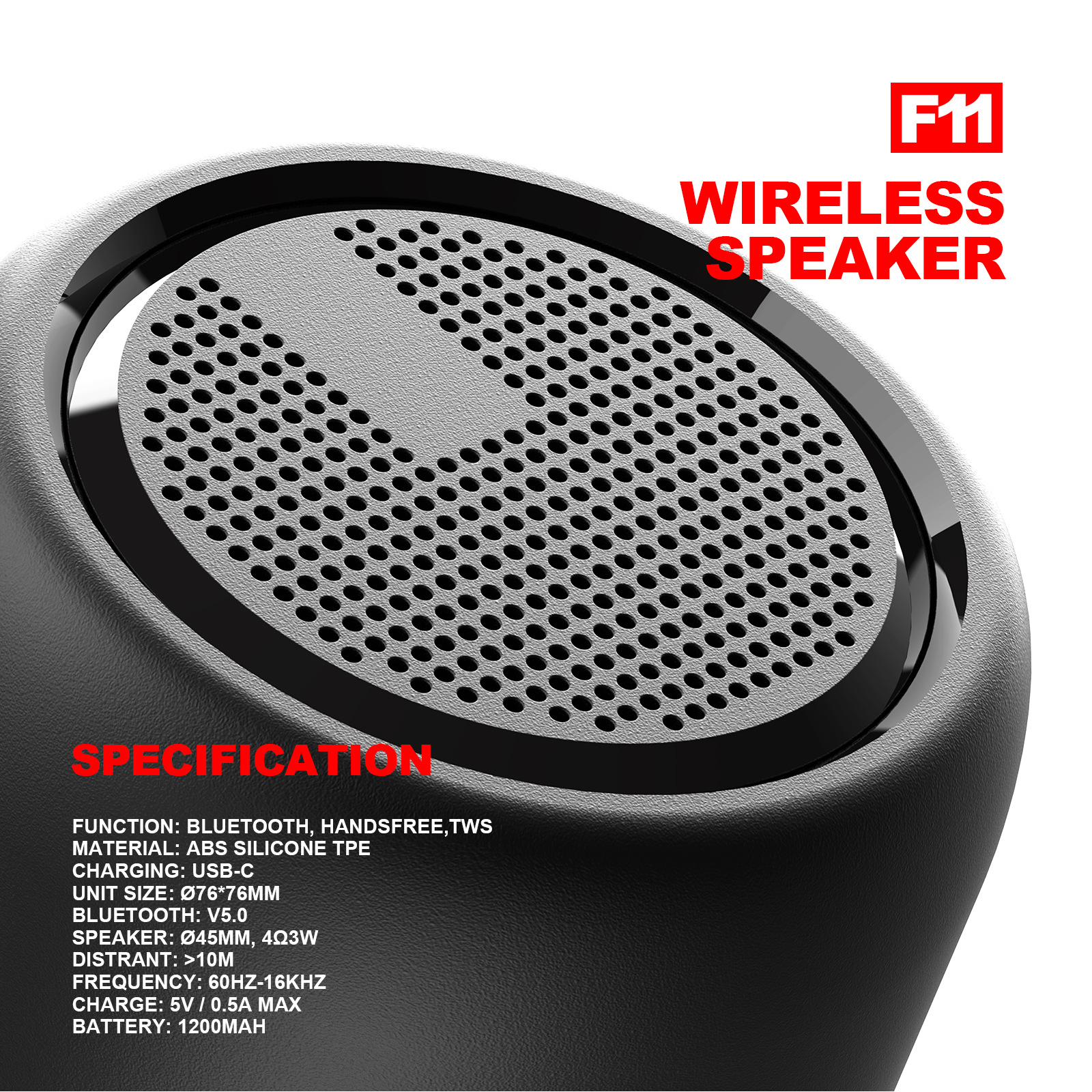 2023 New Model Bluetooth Speaker F11 Mini Wireless TWS couplet subwoofer gift small batch wholesale with marking pic 7