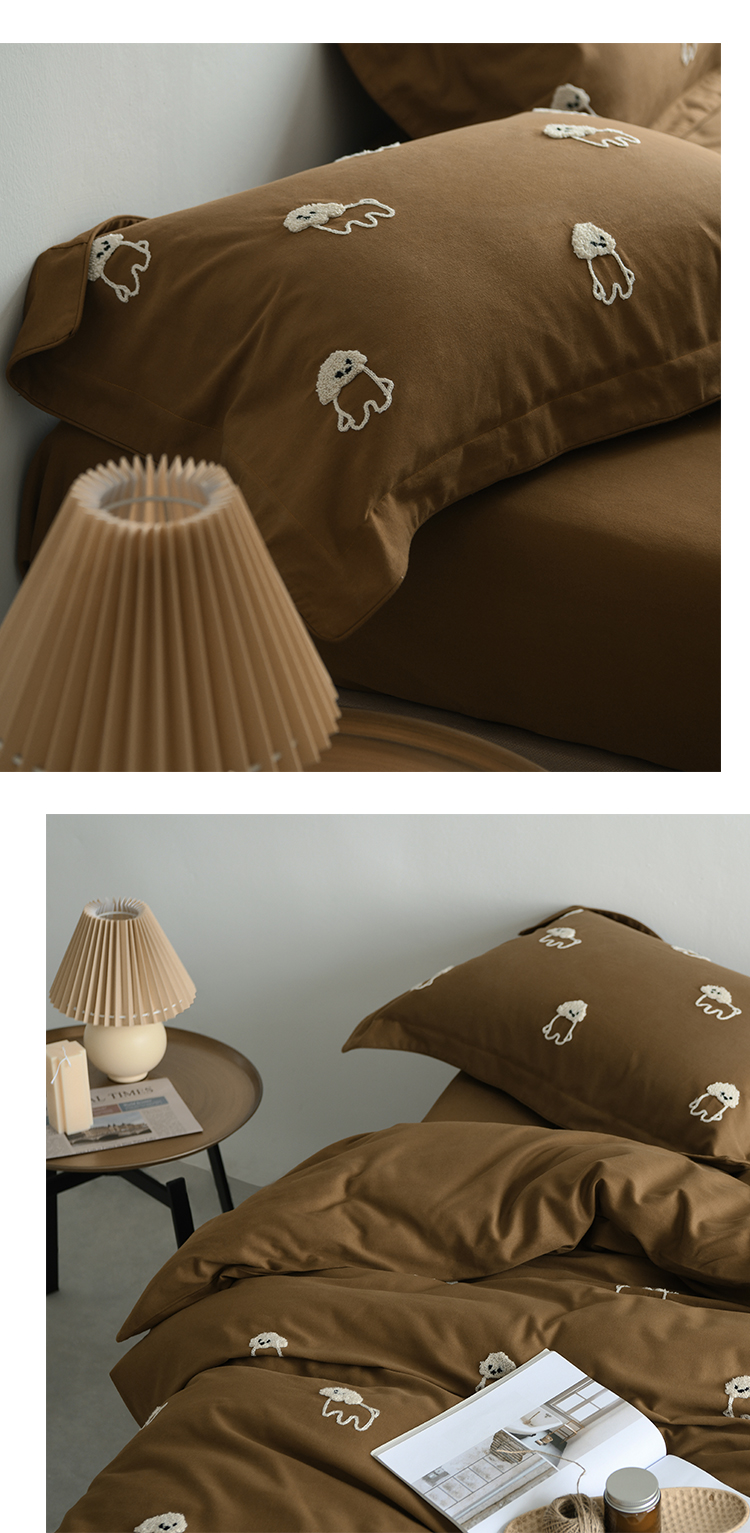 100% algodón algodón satén de tributo molido conjunto de cuatro piezas toalla de alta gama bordado artesanía adorable habitación de niños artículos de cama primavera verano pic 12