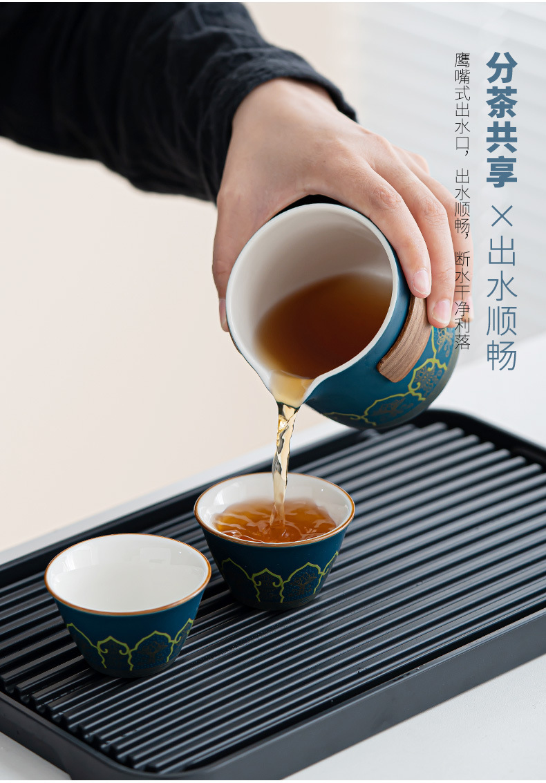 Travel tea set, ceramic express portable, one pot, three cups, business cultural and creative gift, festival souvenir, printed logo pic 9