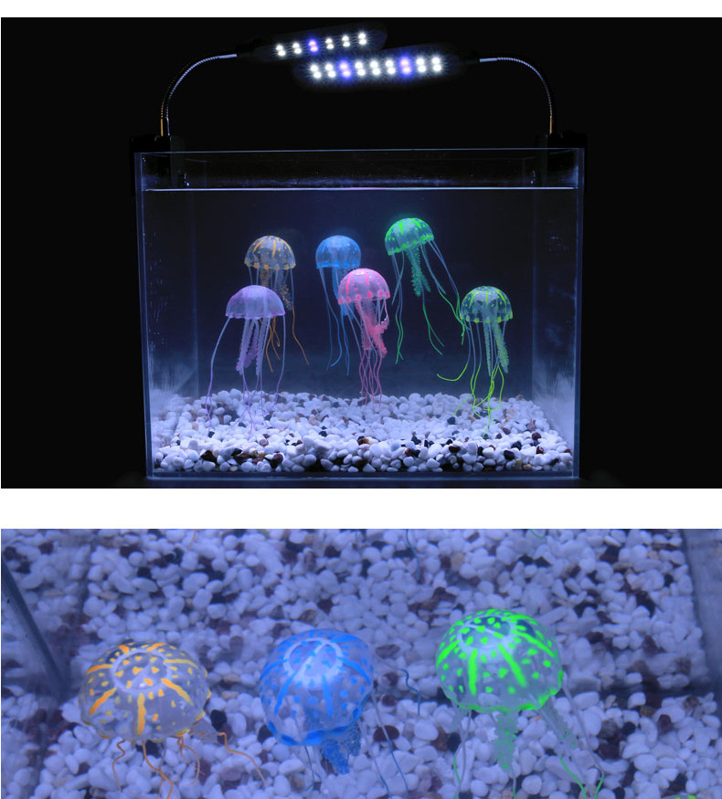 Jellyfish simulation fluorescent large silicone fish tank decoration aquarium landscape products manufacturer wholesale pic 38