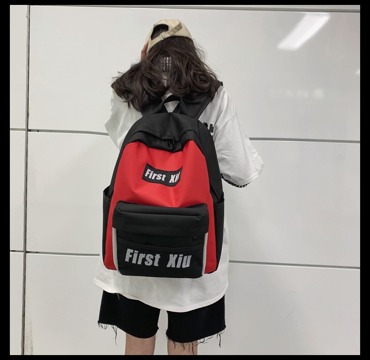 双肩包女2020新款大学生ins风书包韩版原宿ulzzang潮牌百搭背包男详情10