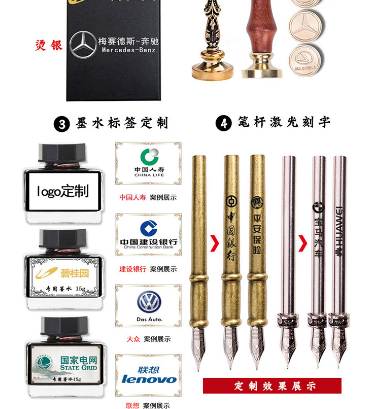 商务礼品钢笔套装笔记本翅膀羽毛蘸水笔欧式复古羽毛笔套装详情14