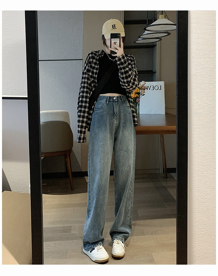 高腰阔腿牛仔裤女2022年夏季薄款显瘦百搭垂感直筒拖地裤子辣妹潮详情19