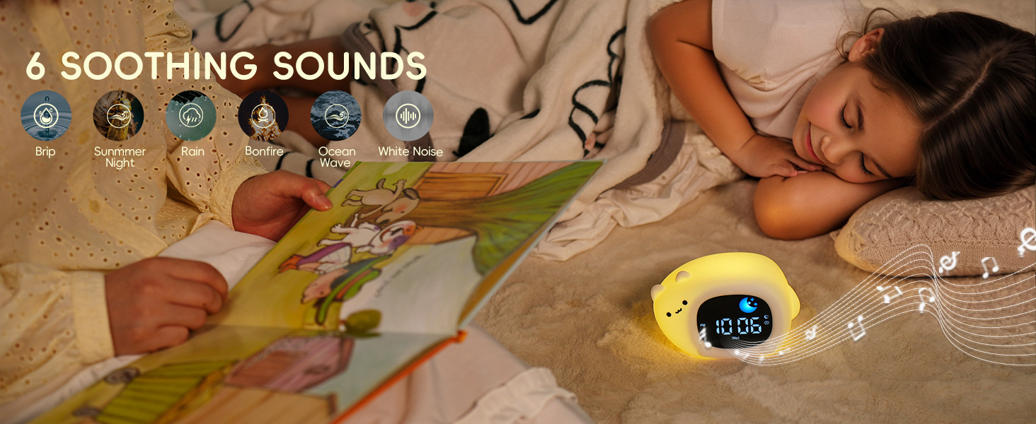 Cross-border Amazon best-selling trend products: alarm clock, breathing light, white noise sleep device, silicone night light, patting light pic 1