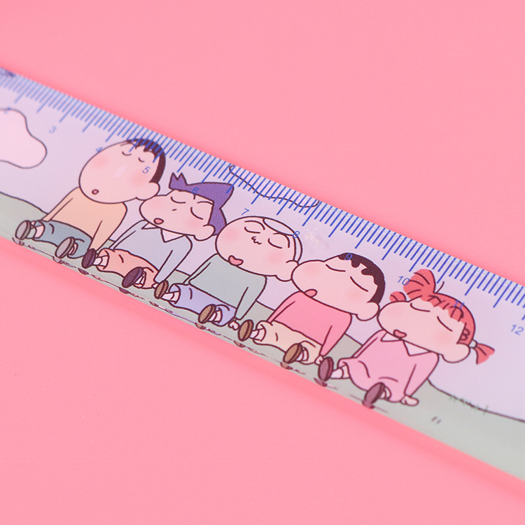 Crayon Shin-chan anime cartoon acrylic ruler, student stationery, drawing measurement, learning and office scale tool pic 6