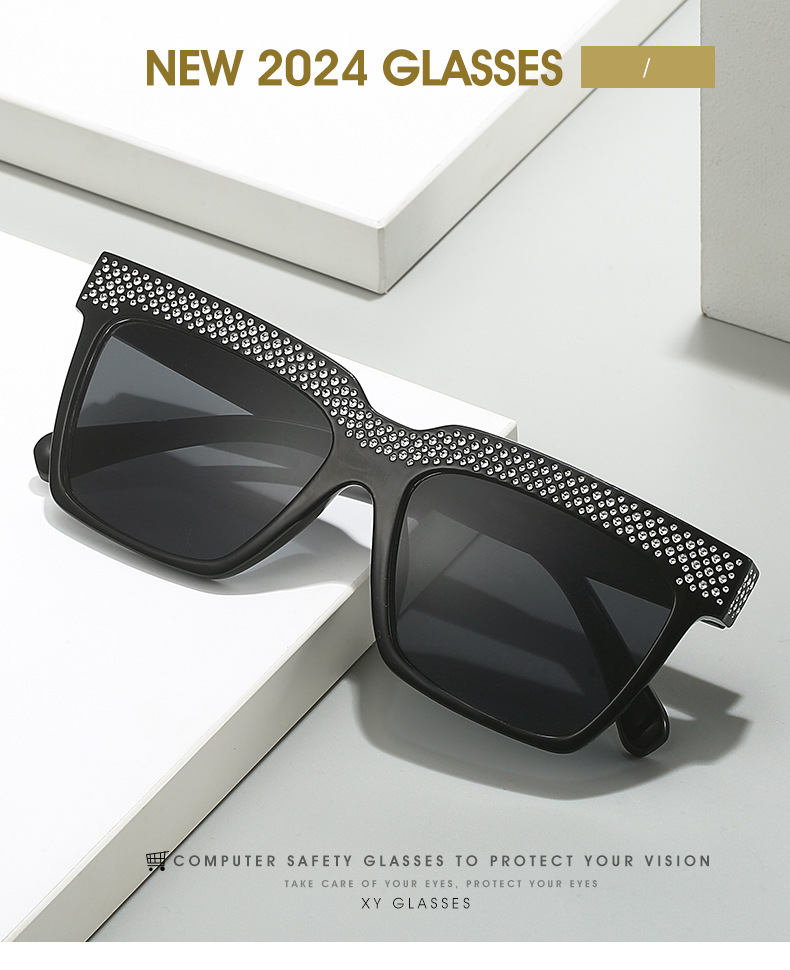 欧美连体镜片一字镶钻太阳镜高级感轻奢百搭眼镜户外遮阳派对墨镜详情1