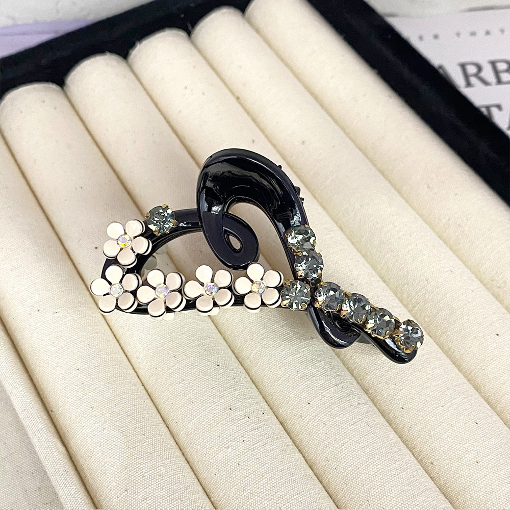 High-end camellia semi-tied hair clips for women, a niche hair accessory with diamonds, simple and elegant style, small grappling clips, less hair volume, shark clips pic 25