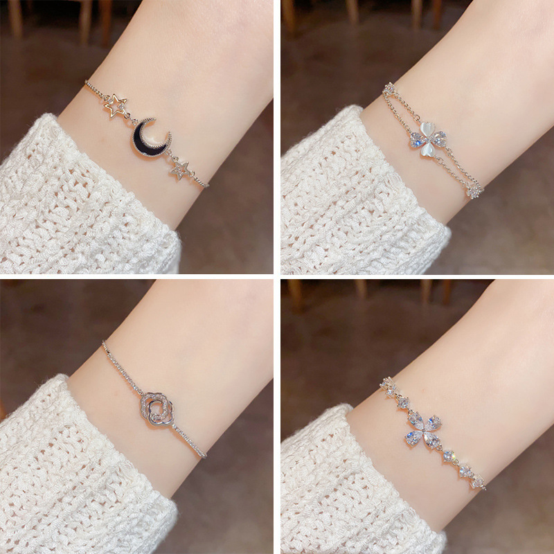 The silver series summer new exquisite and versatile zircon bracelet with a fresh and elegant style is a unique, light luxury and high-end jewelry accessory pic 5