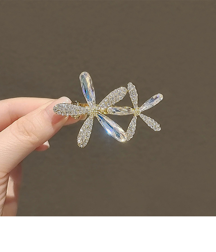 Summer fresh and delicate flower duckbill clip, cute girl crystal bangs hair clip, side hair accessory clip headwear pic 5