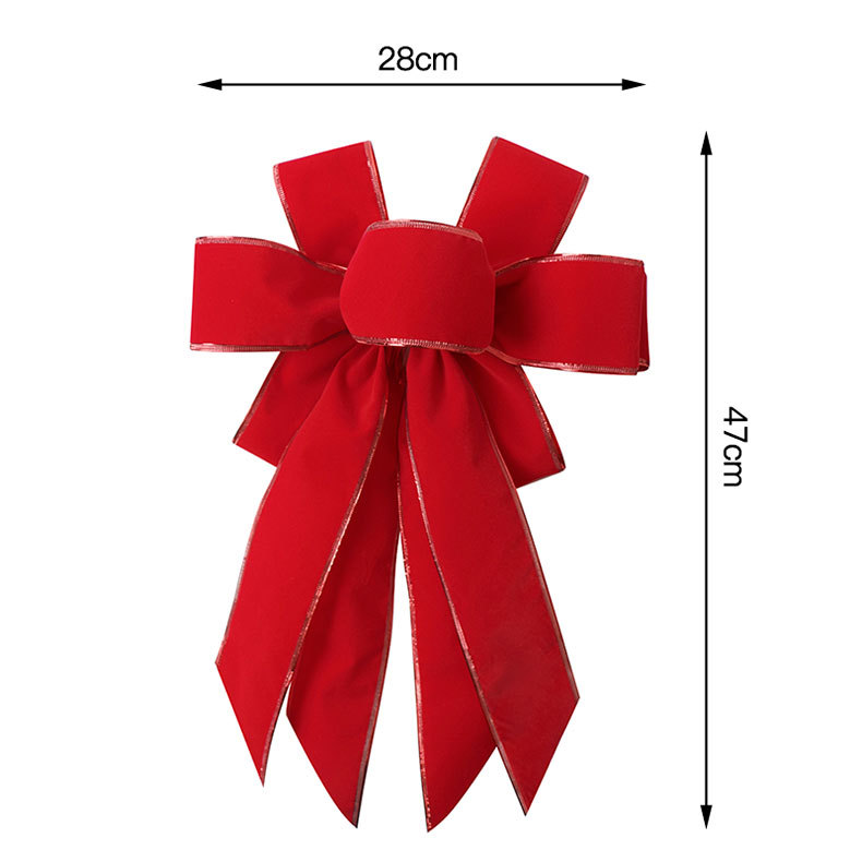 Wholesale of handcrafted Christmas tree ornaments and pendants with black, white, red and black checkered patterns made of Simisi faux linen ribbons pic 40