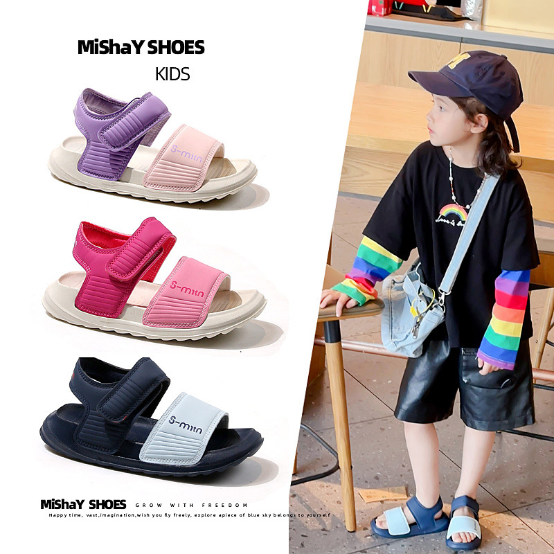 儿童运动凉鞋2024夏季新款男童防滑包头沙滩鞋迷彩软底女童休闲鞋详情8