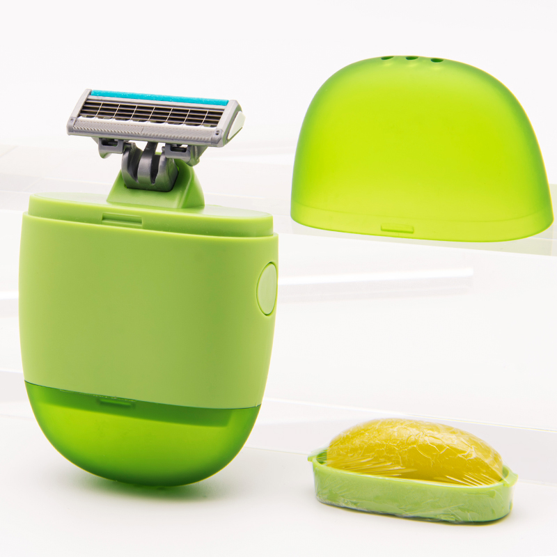 颜羊小熊款便携剃毛刀手动一体式敏感肌专用刀头带护肤皂脱毛神器详情7