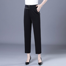 中年女裤春秋新款夏装七八分裤妈妈裤子薄松紧高腰弹力宽松休闲裤详情5