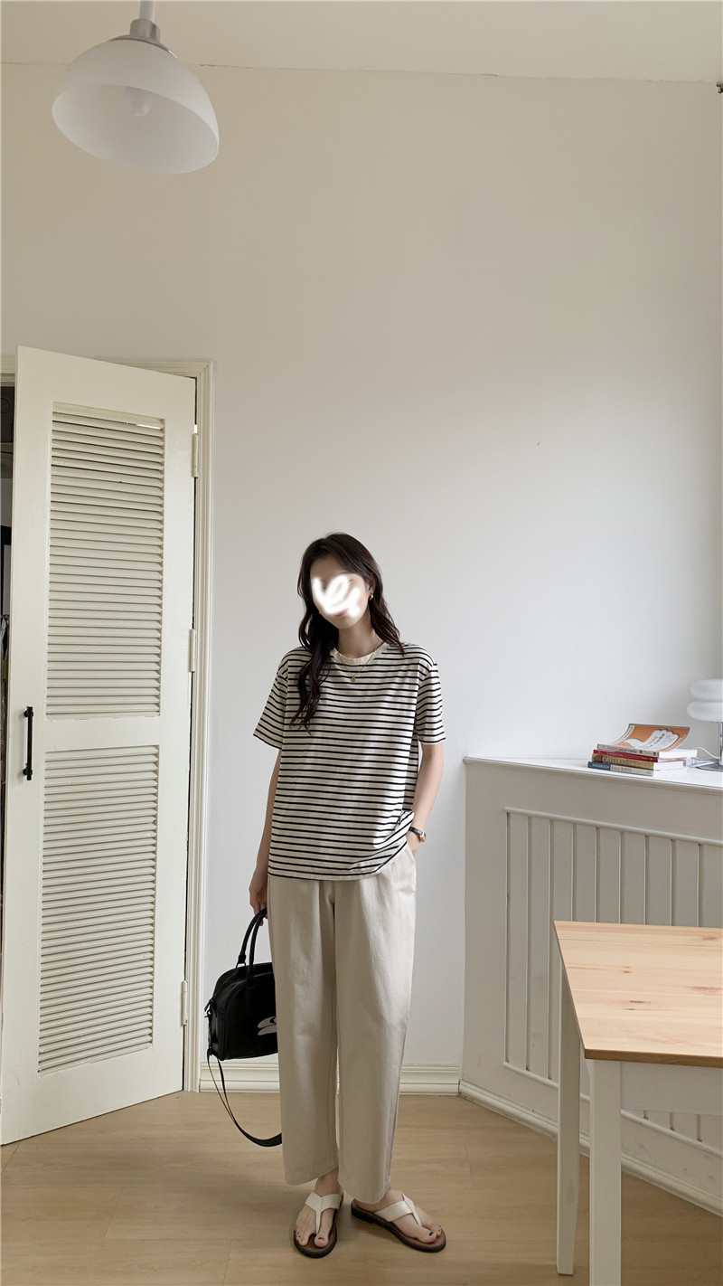 （花苞奶奶裤）百搭裤子夏季舒适松紧高腰宽松显瘦女休闲裤详情4