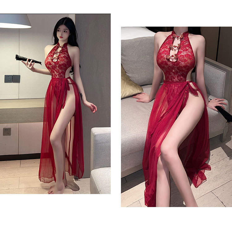 情趣内衣女性感蕾丝连体衣透视网纱诱惑系带睡裙套装详情15