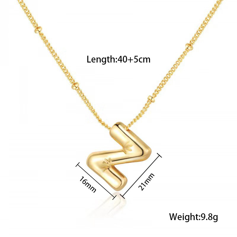 臻茫跨境钛钢网红爆款好看不锈钢项链常规派对气球字母吊坠项链女详情29