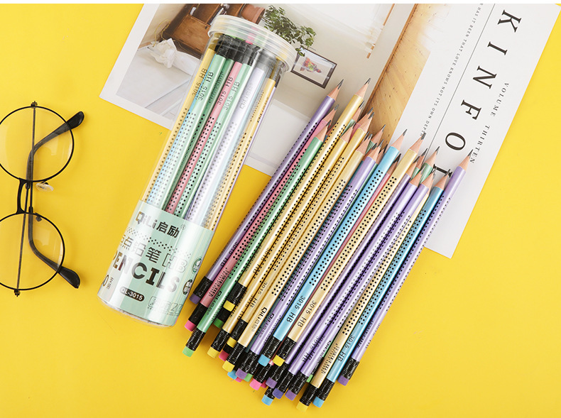 HB Pencils for primary school students, 30-piece triangular rod correction grip pencils, creative cartoon writing pens, wholesale of barrel pencils pic 14