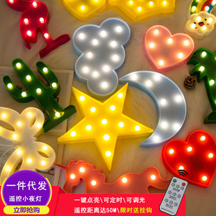 LED挂饰Love霓虹灯带闪电云朵星球彩虹嘴唇造型灯装饰小夜灯双用详情10