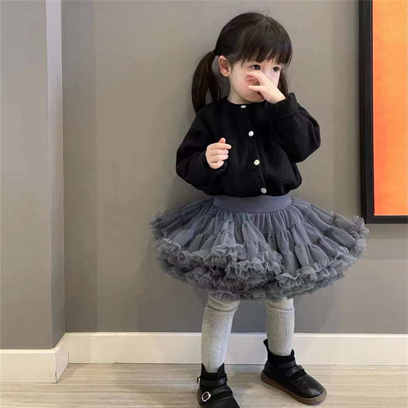 Europa y américa niñas tutu vestido de mitad de la segunda generación otoño e invierno festival rendimiento vestido de princesa vestido de año nuevo vestido de malla de gasa puffy pic 11