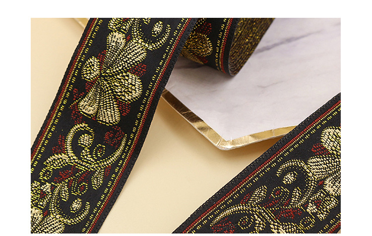 Retro ethnic style webbing 5cm, ancient costume clothing accessories, Hanfu cuffs and waist decorations, artistic light-colored DIY accessories wholesale pic 12