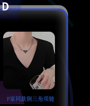 European and American hip-hop zircon collarbone chain, girl spice, ins titanium steel necklace, versatile, niche design, light luxury accessory pendant, pomelo ear pic 3