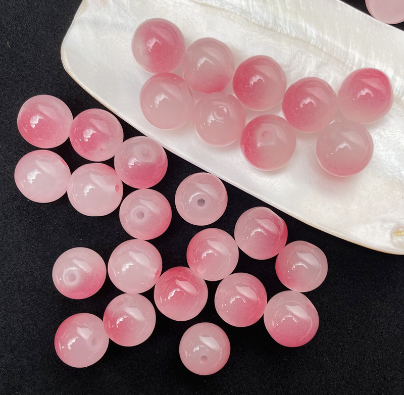 现货6 8 10mm双色玻璃珠子散珠手工diy手串配件批发项链饰品材料详情3