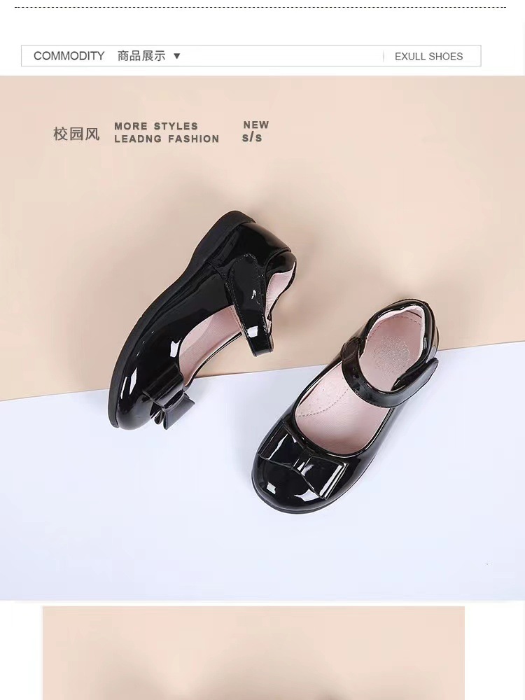 女童黑色皮鞋儿童白色软底公主鞋夏季女宝真皮演出舞台鞋学生童鞋详情5