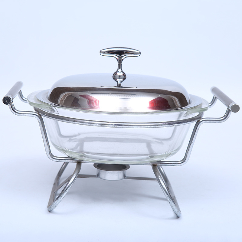 豪华系列不锈钢固体酒精炉高档酒店玻璃烤鱼炉商用多功能自助餐炉 自助快餐炉 酒精火锅 酒精炉 餐厅自助餐店便携酒精火锅餐炉详情8