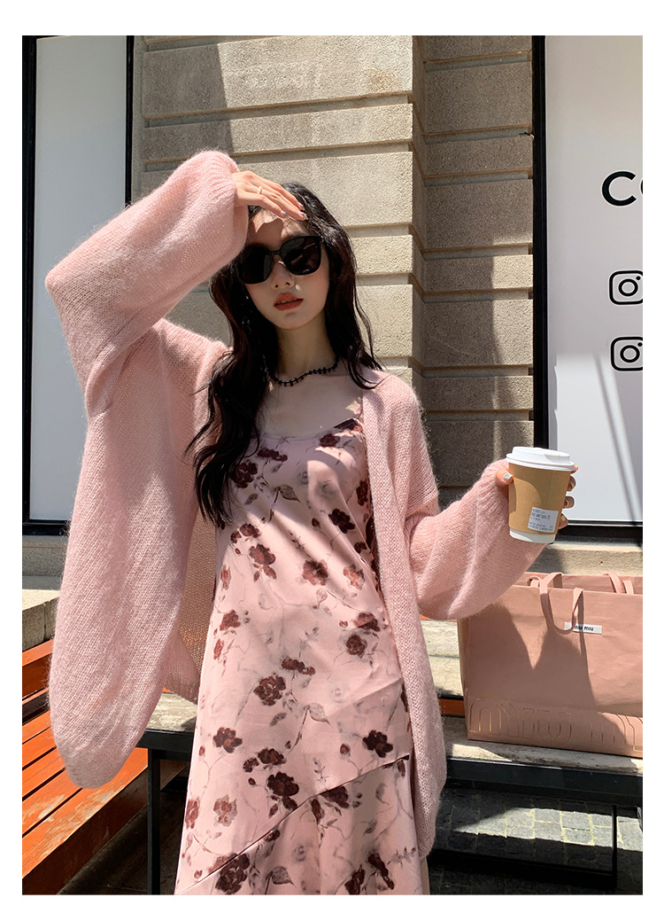 爱西里2024秋季韩系优雅气质吊带缎面印花连衣裙显瘦长裙女11731详情18