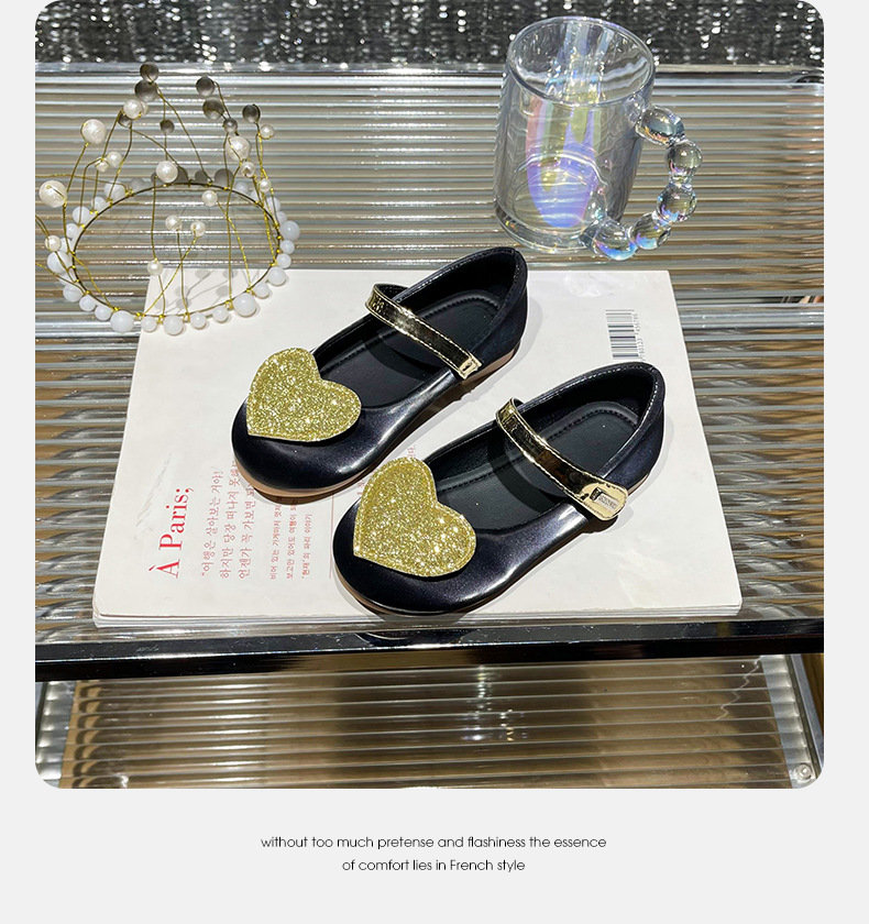 女童公主鞋2024春季新款儿童闪闪爱心皮鞋中大童舒适防滑软底单鞋详情15
