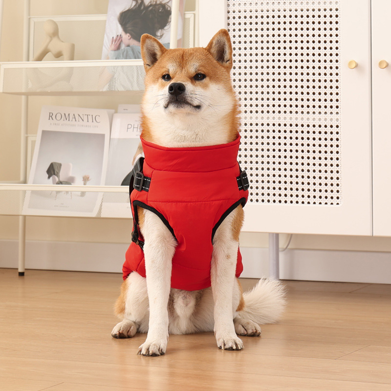 跨境专供宠物衣服秋冬保暖狗狗棉衣加绒加厚反光背带衣服宠物用品详情11