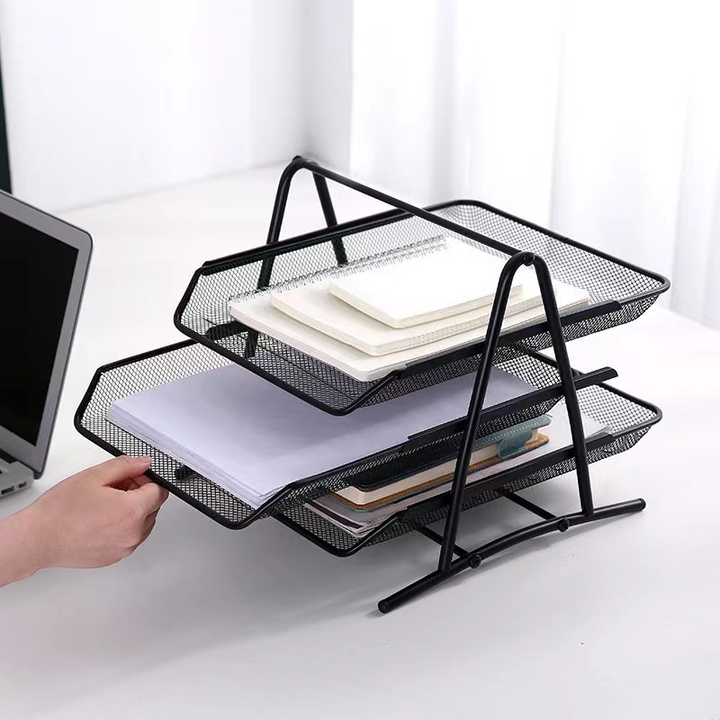 Wholesale of office supplies, desktop wire mesh, metal ironwork, three-layer and four-layer file trays, storage file racks pic 7