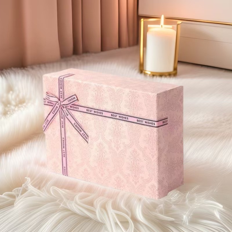 高端轻奢粉红礼物盒女神节伴手礼盒情人节礼品盒神秘紫色口红礼盒详情18