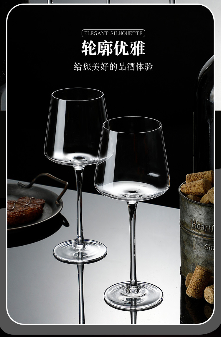 Crystal glass highball glasses with diamonds, red wine glasses for home use, champagne glasses with gold foil, wine glasses with large bellies, wholesale from manufacturers pic 6