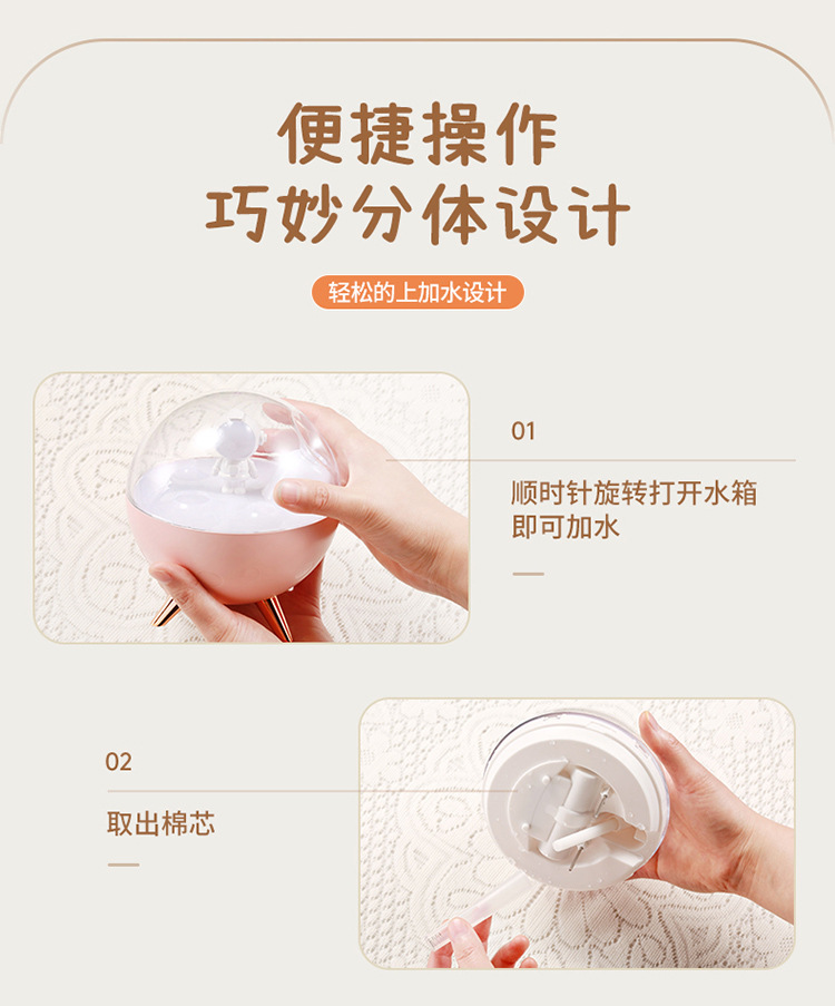 New Astronaut humidifier, Astronaut wireless large-capacity desktop home ambient light humidifier, water Replenishment device pic 25