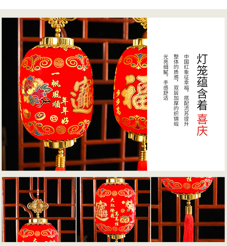 连串灯笼串防水户外灯笼过新年春节灯笼大红灯笼丝光灯笼装饰详情3