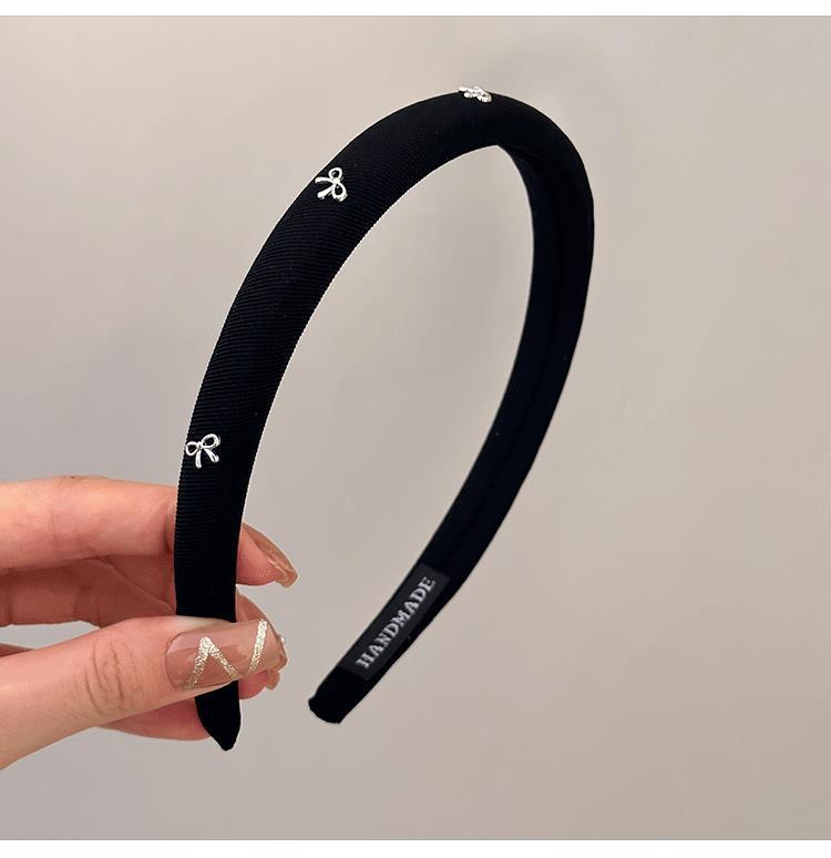 Korean-style fashionable and versatile bow headband, simple solid-color fabric sponge headband, high top headband, headwear and hairpin pic 15