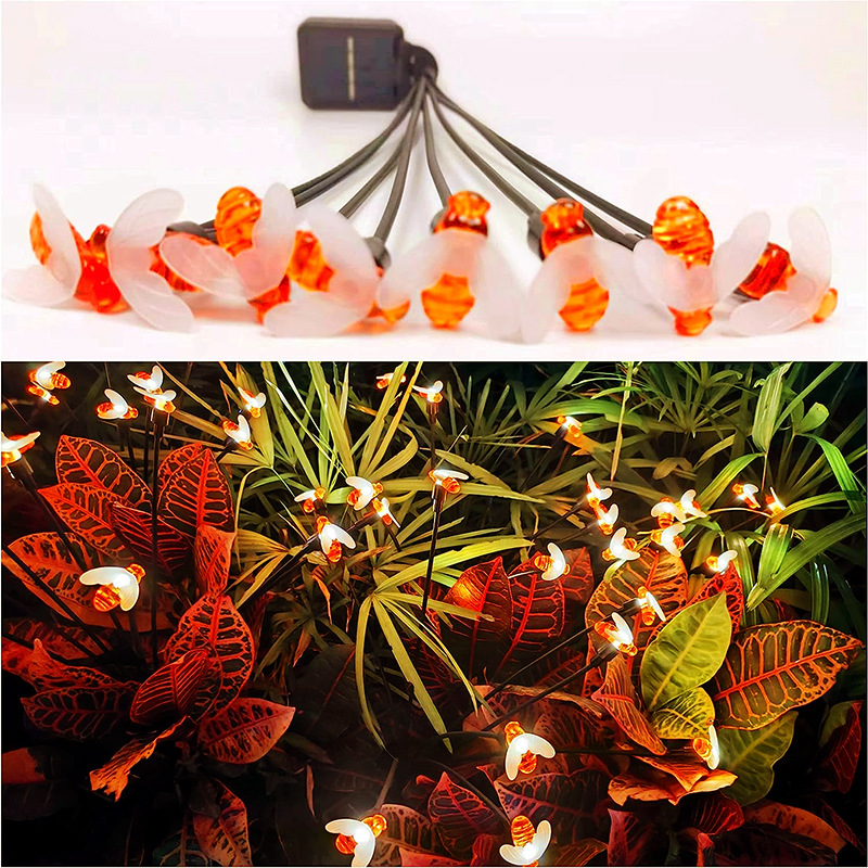 Attractive solar light best-selling brand LED curtain light, fiber optic jellyfish landscape solar panel, courtyard ground insertion, wind swing firefly light 13001-6 pic 27