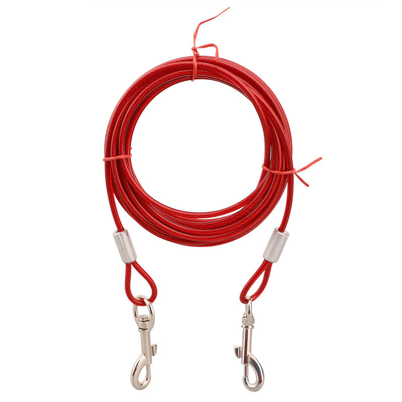 Outdoor spiral ground studs for pet dogs, fixed dog studs, double-ended one-to-two steel wire leash matching dog studs pic 6