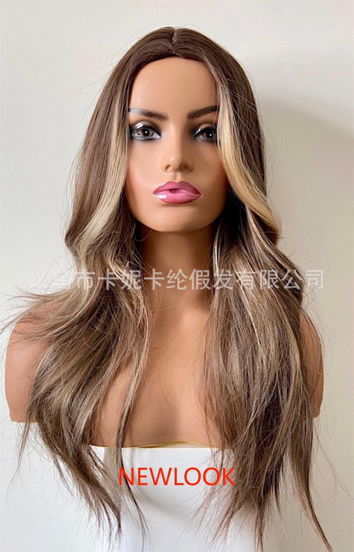 欧美外贸newlook女士中分挑染大波浪厂家订制wig supplies详情7
