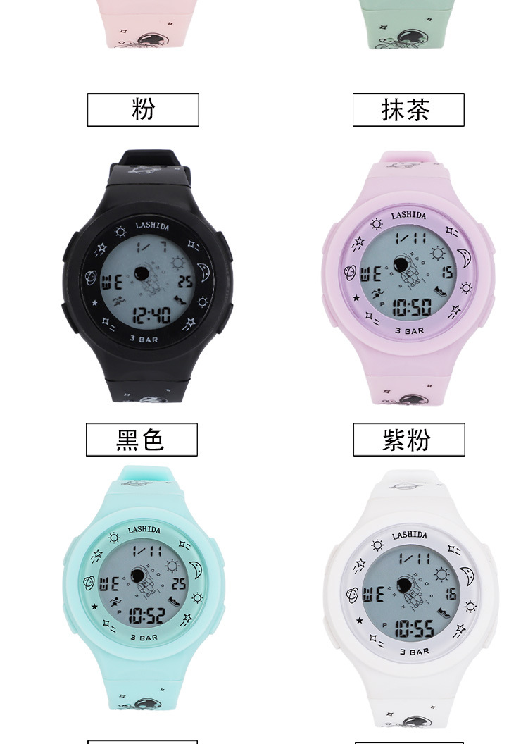新款儿童电子表学生运动防水户外数字显示LED夜光电子表厂家直供详情8