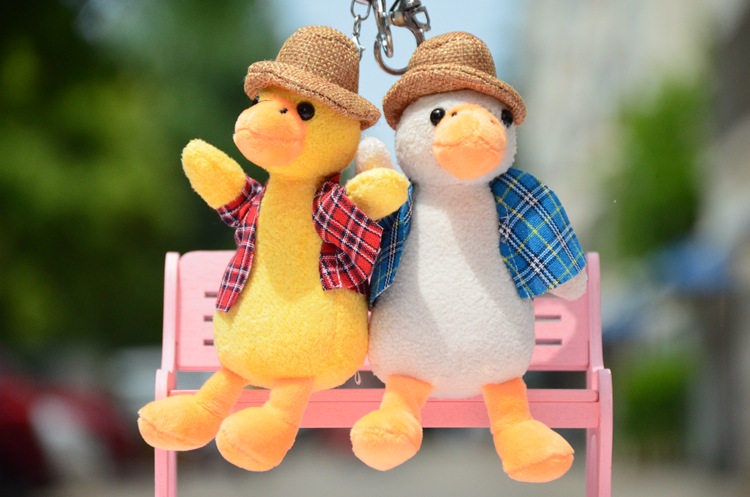 Little duck pendant, plush toy doll, cute sand sculpture duck, cheer up duck, small doll bag, hanging decoration, keychain pic 3