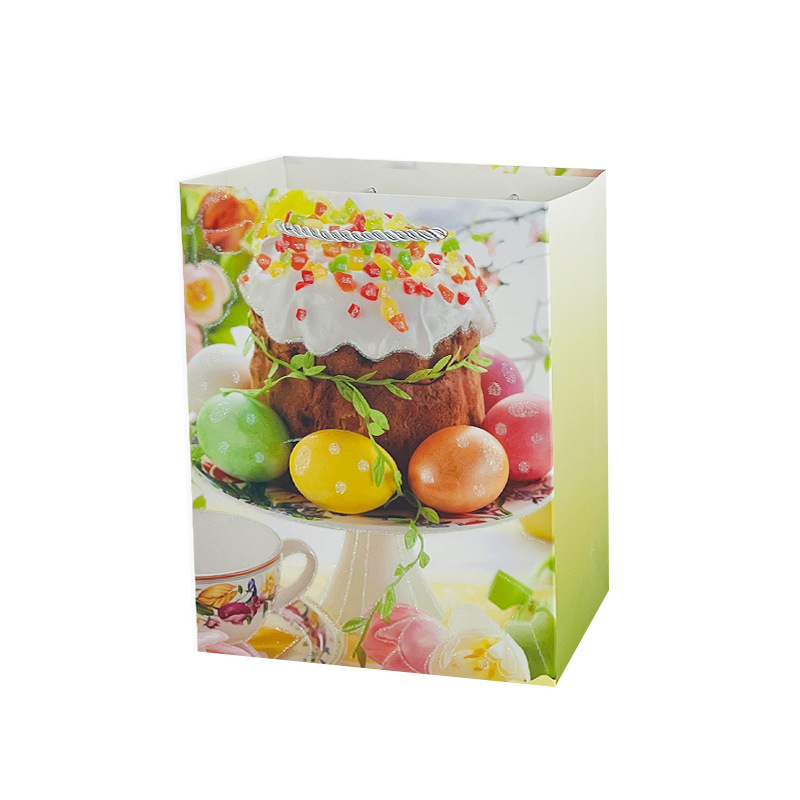 现货新款复活节210克白卡礼品纸袋撒粉手提袋包装袋 批发详情6