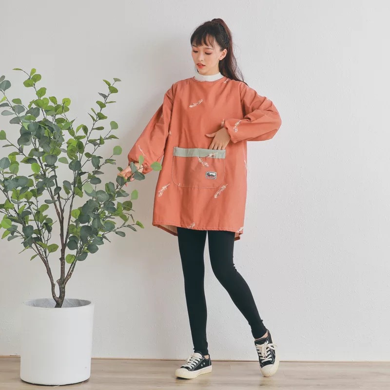 围裙韩版时尚田园风格防水防污女士反穿衣罩衣家务整洁布艺围裙详情2