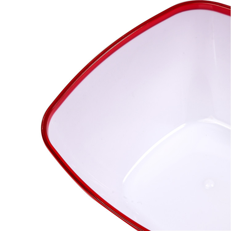 Wholesale solid-color creative new square bowls, PP material double-layer food-grade salad bowls, square two-color bowls pic 12