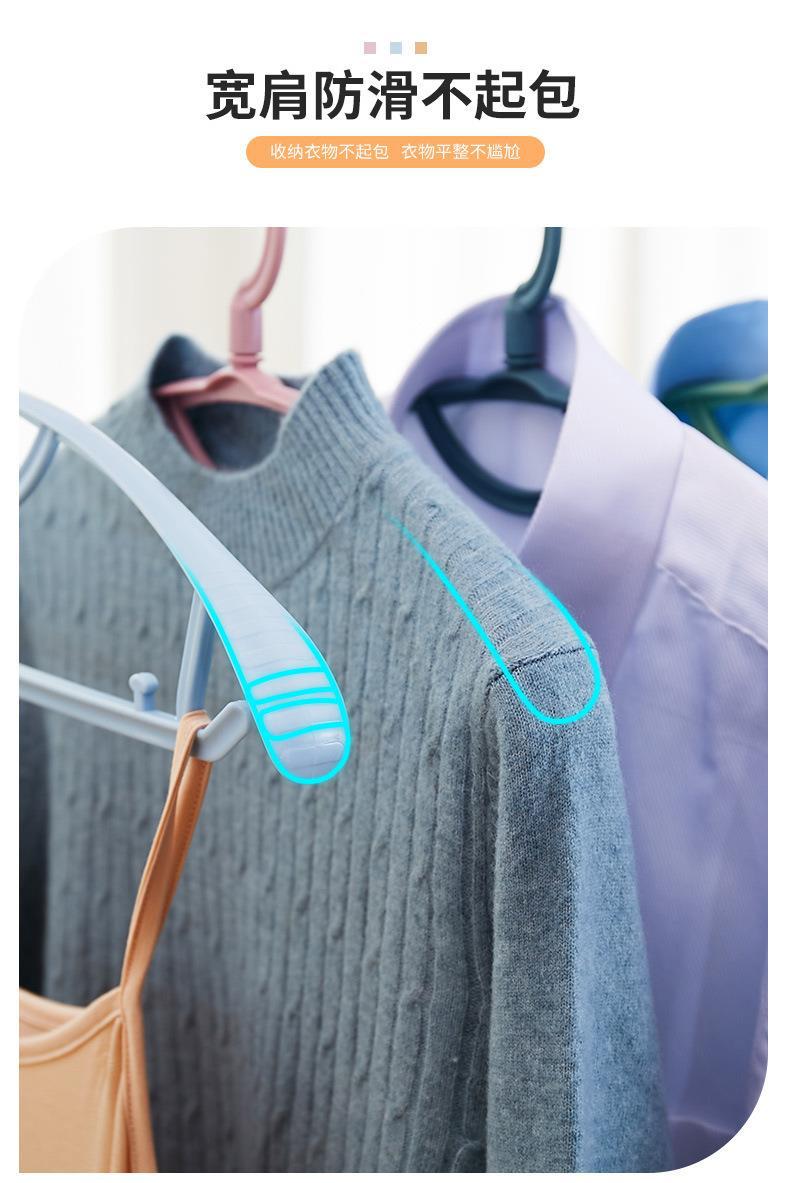 Factory direct sales of thickened plastic clothes hangers, wide-shoulder thickened anti-slip clothes racks, multi-functional traceless clothing and pants racks wholesale pic 7