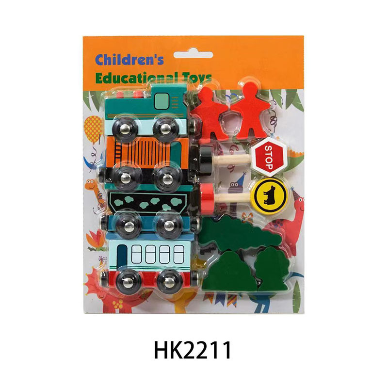 儿童益智科教实木磁性火车 木制交通标志牌马路标识牌仿真汽车详情21