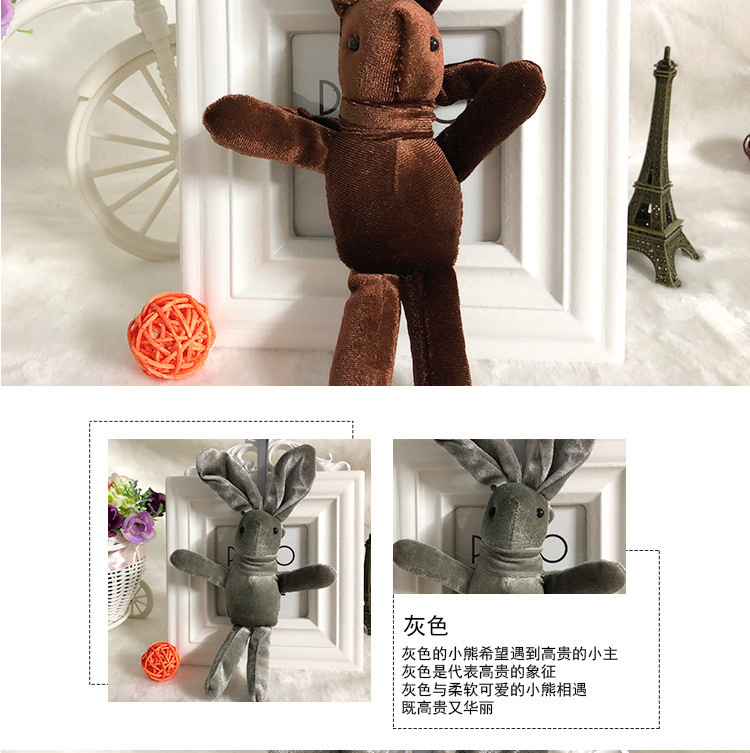 Wholesale of Korean plush Internet celebrity wish rabbit pendants, eternal flower bouquets, rabbit backpacks, keys, plush toys and accessories pic 15
