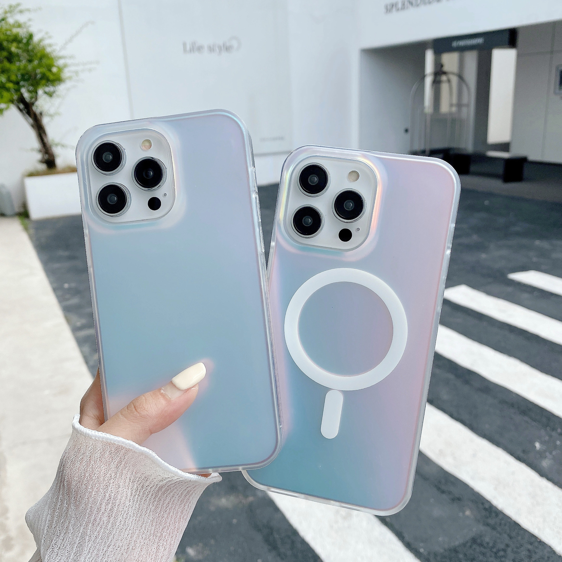 JT magnetic phone case for iPhone 15, laser iPhone 14 Pro Max, colorful chameleon 11, matte case 13 pic 7