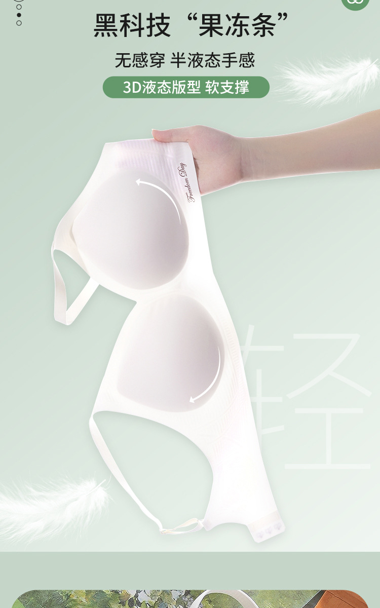 调整型无钢圈透气聚拢小胸收副乳无痕汕头内衣薄款夏季美背文胸女详情13